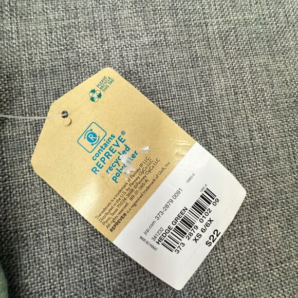 NEW! Girls Thereabouts Top Lace Ruffle Sleeves Hedge Green XS 6/6X Recycled Poly - Picture 3 of 10